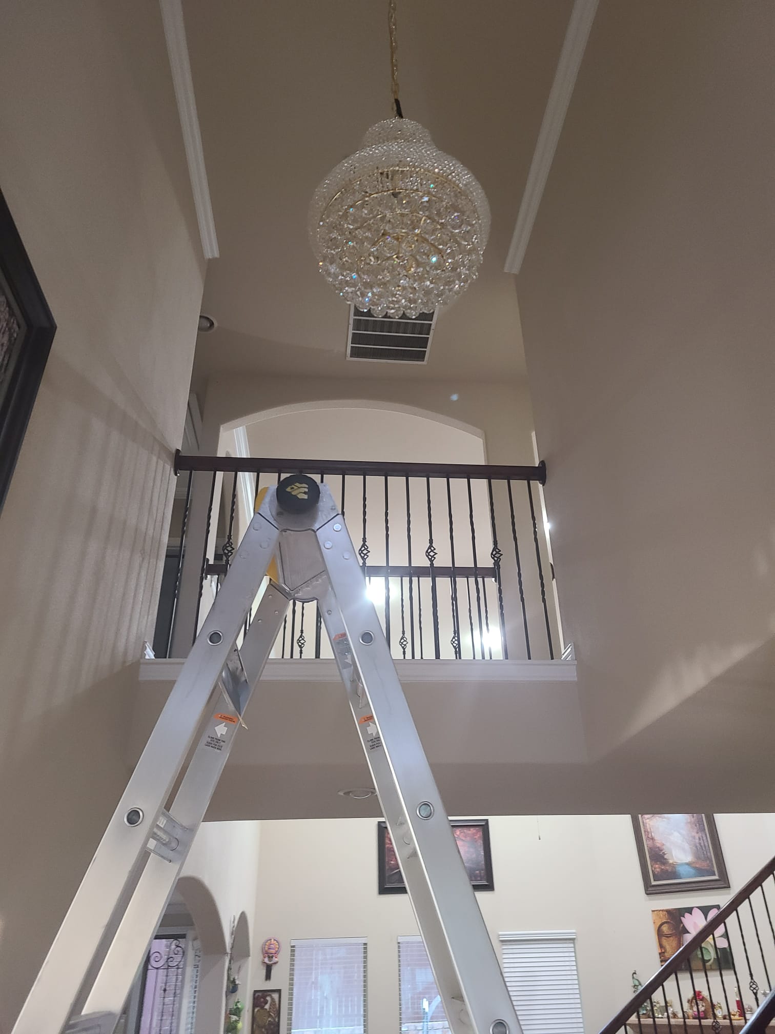 Custom Chandelier Installation with Precision